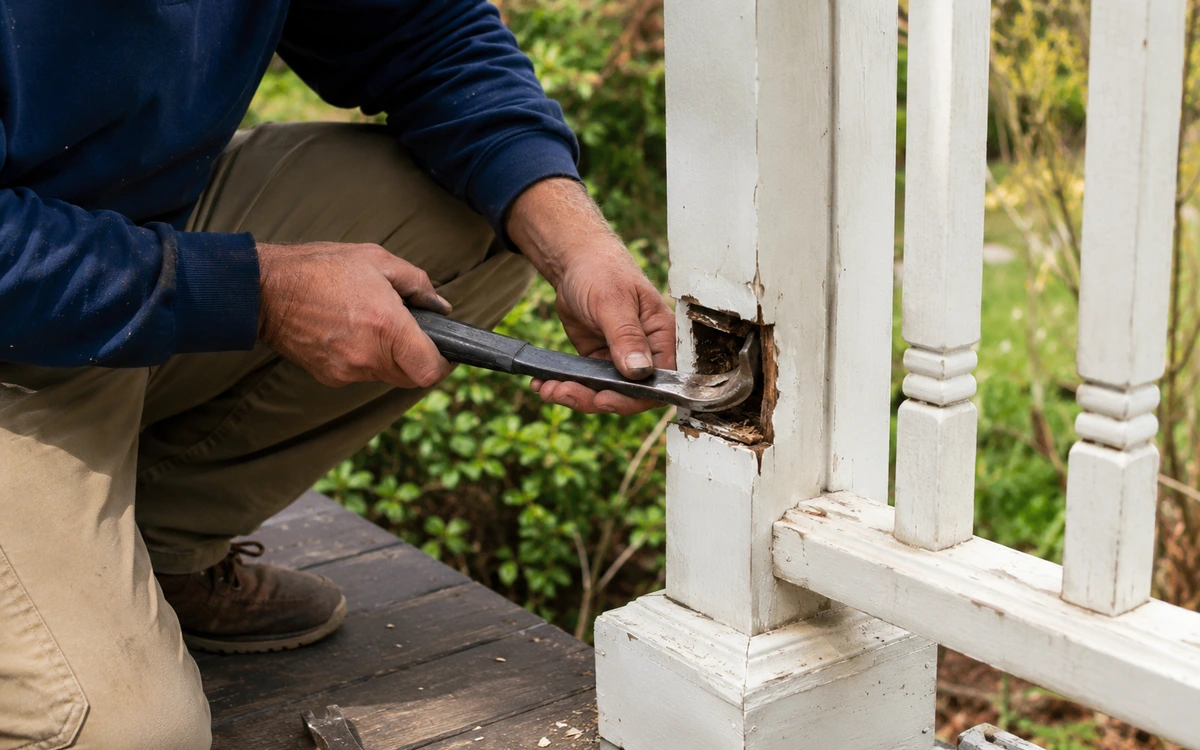Porch railing repair contractor